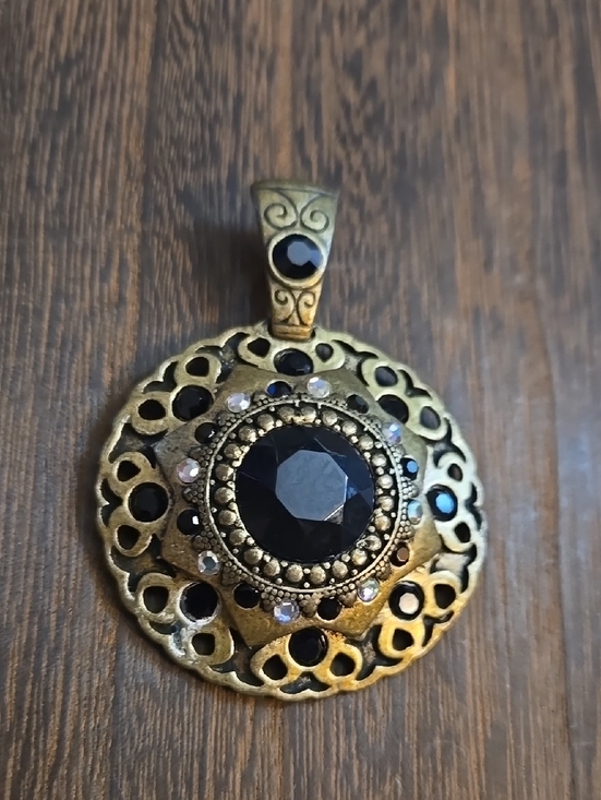Chico's Jewelry - Chico's Gold-Tone Pendant Necklace with Black Stones